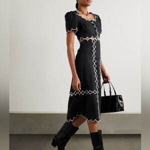 FARM RIO Black Short Sleeve Lenzing Maxi Dress XS
